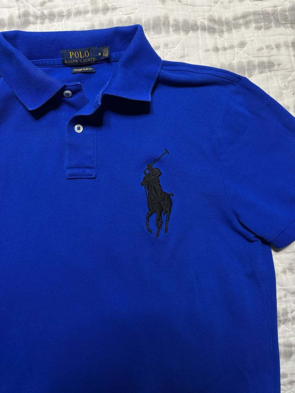Polo Ralph Lauren Royal Blue Custom Slim Fit Big Pony Polo Shirt Men’s M